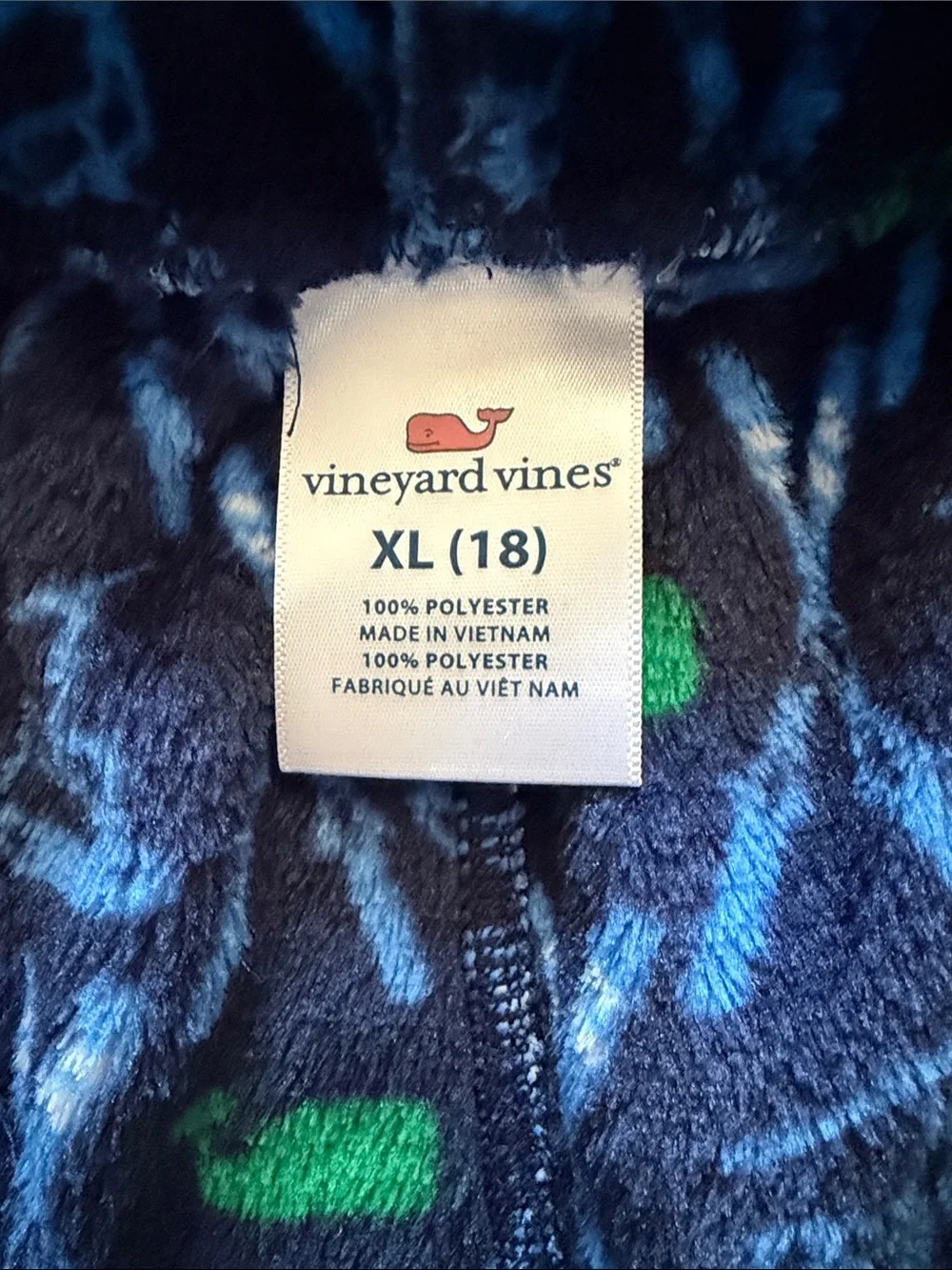 NWOT Vineyard Vines Navy Blue and Green Fleece Pajama Pants